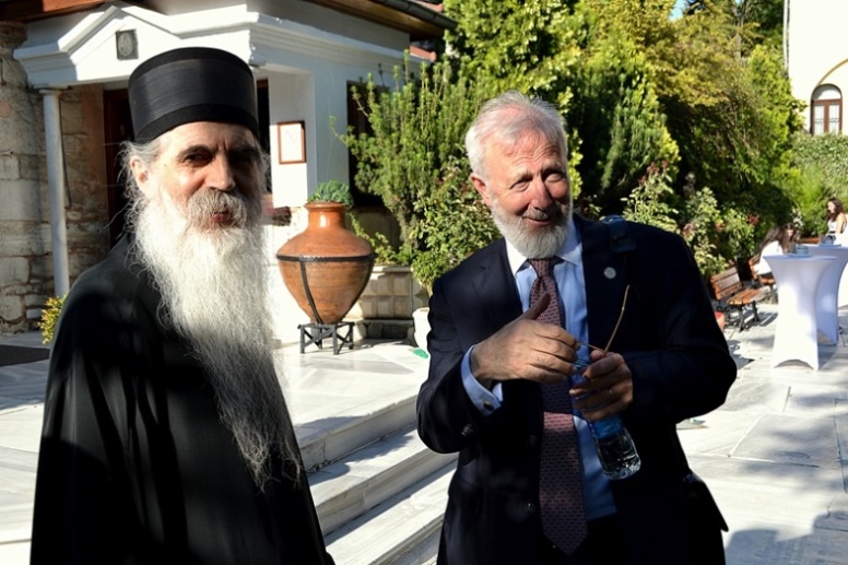 Bishop Irenaeus (Bulović) and prof. Konstantinos Delikostantis