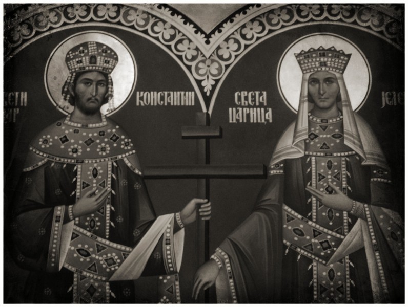 Св. Цар Константин и Царица Јелена.....фреска