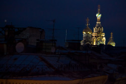 dennis-spb 
Saint-Petersburg. Spas-na-Krovi Dom from the roof at winter early morning. 
2014-10-21 20:30:28