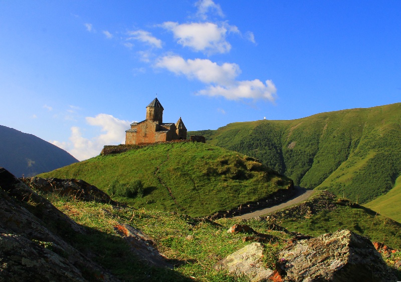 Sameba monastery close to Kazbegi