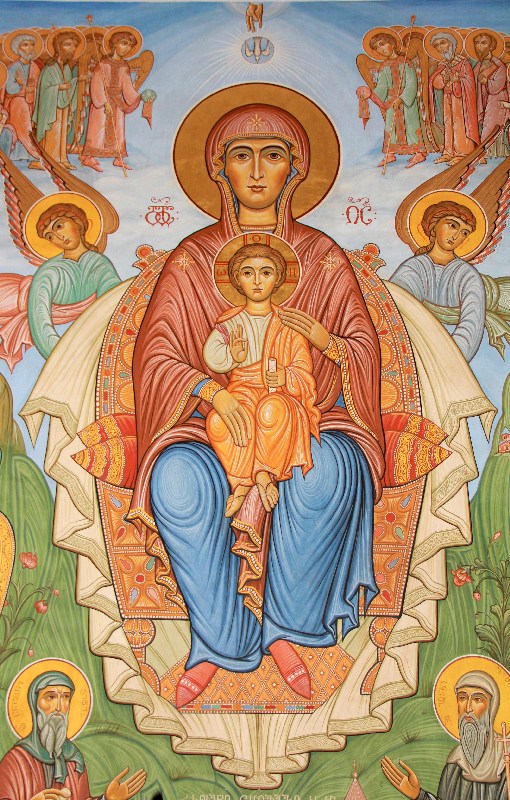 Theotokos - fresk painted by Georgian patriarch Ilia II