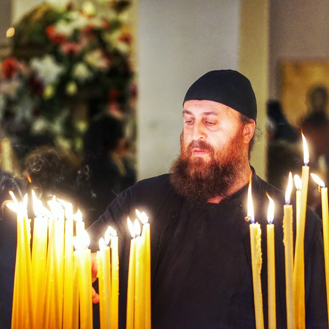 Ο π. Σεραφείμ στην Ιερά Μονή Παναγίας Δοβρά στην Βέροια