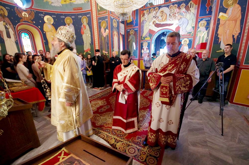 Memorial service in the Monastery of "St George" in Deljadrovce, Macedonia.