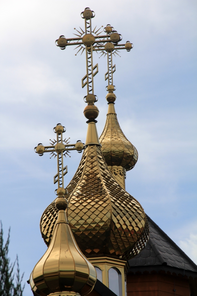 Domes of the St. Seraphim of Sarow church in Kostomloty