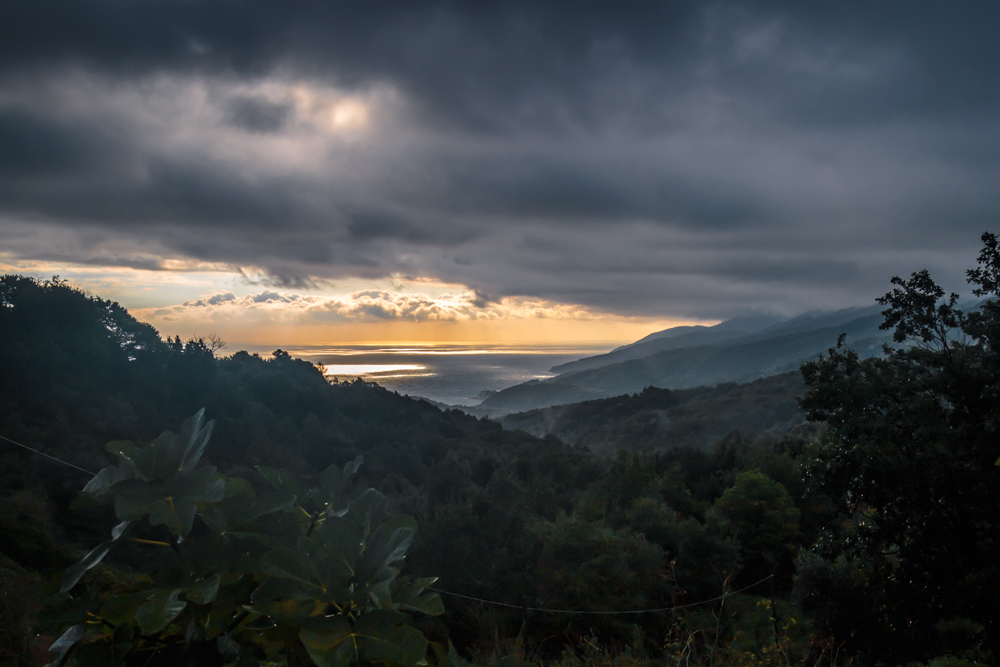 The Eastern Coast of Mount Athos from Karies