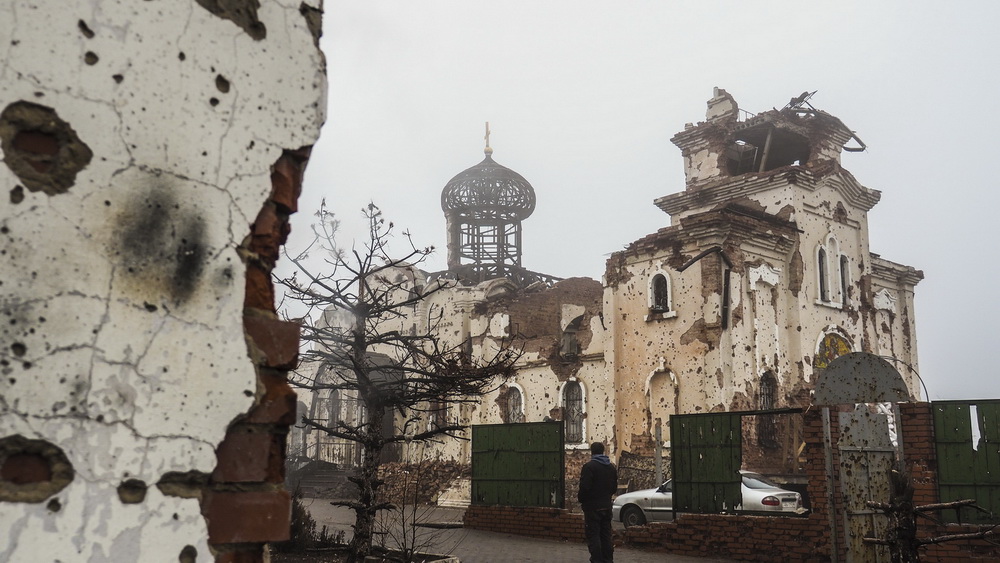 Iverskiy monaster in Donetsk destroyed 