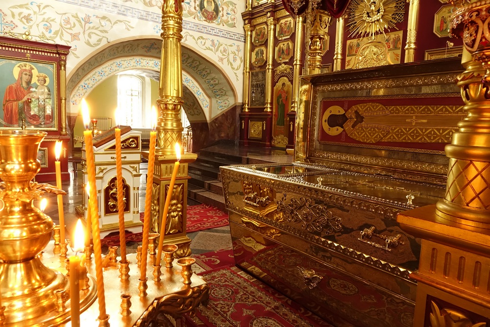 St. Innocenty of Irkuck reliquary in Znamenski Monastery in Irkuck