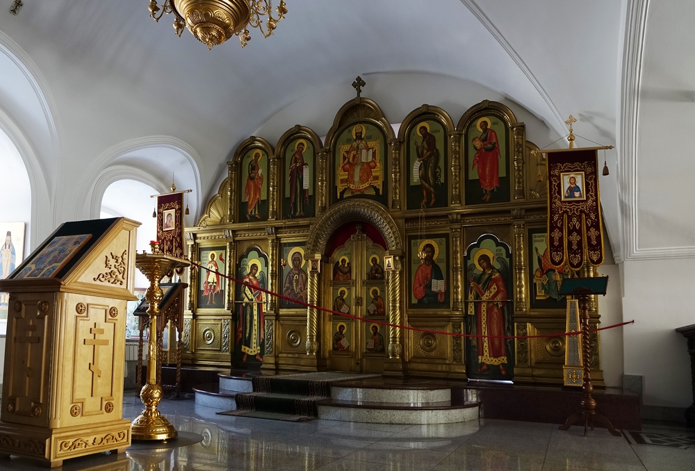Interior of Archangel Michael Orthodox church in Irkuck
