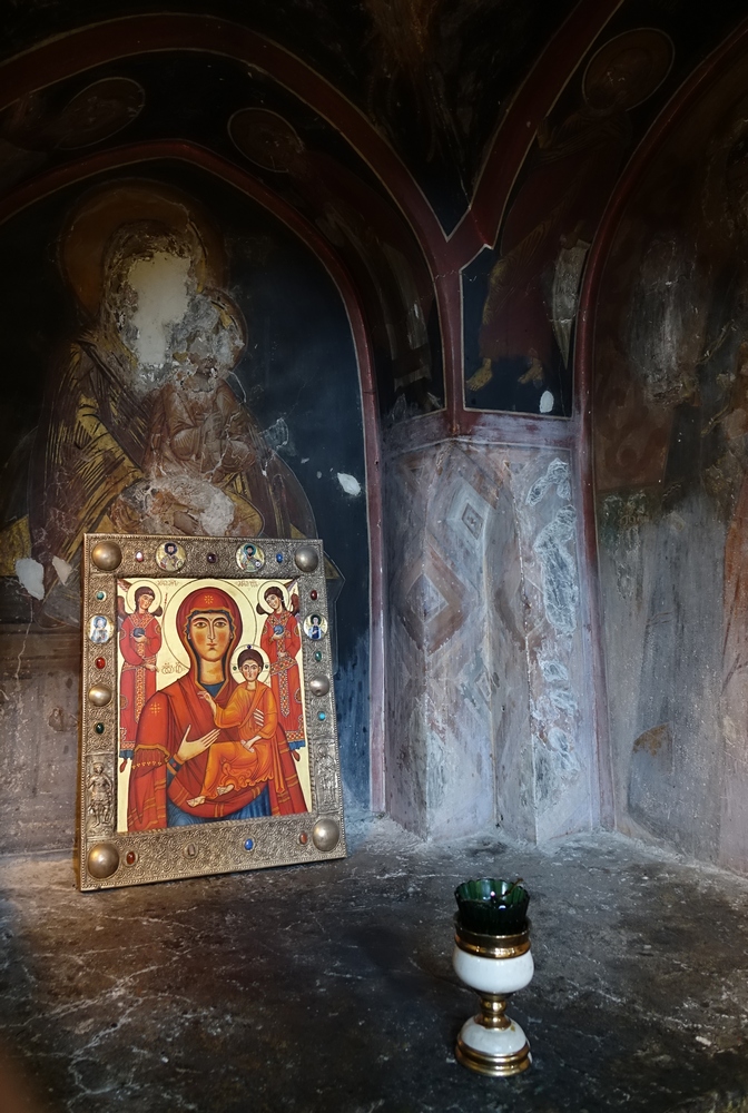 The detail from Sveti Cchoveli Orthodox Cathedral in Mccheta
