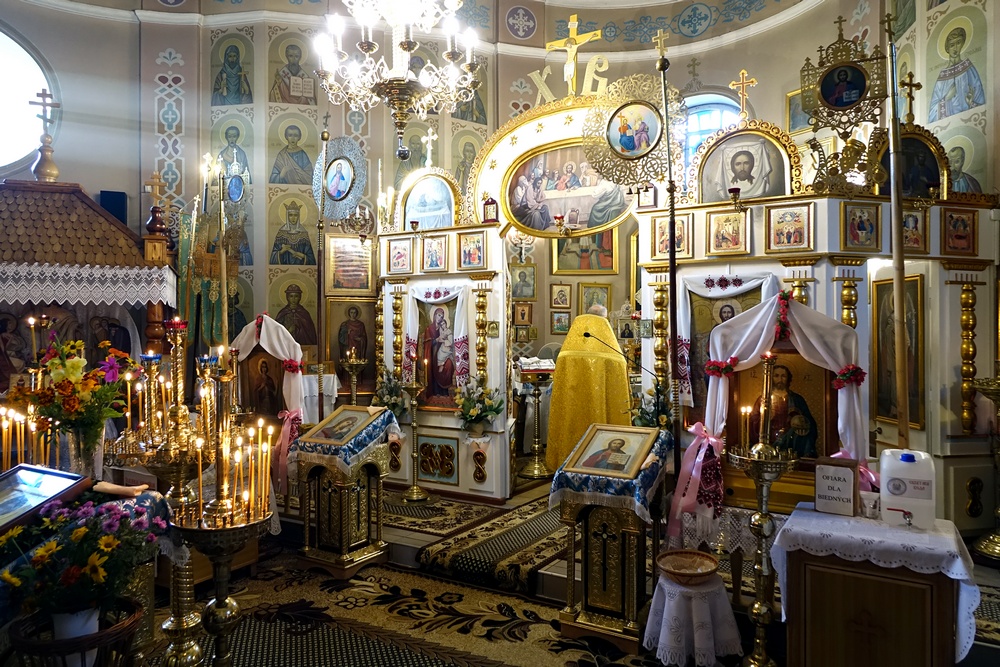Divine Liturgy in Orthodox church in Siemianówka