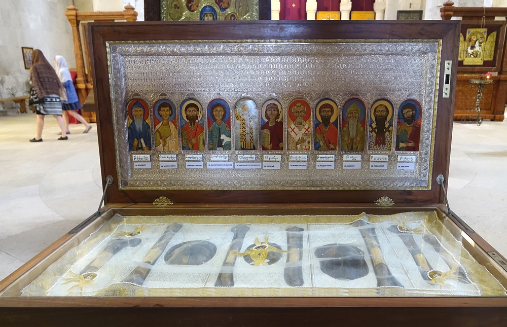 Relics of saints in Bagratin church in Kutaisi