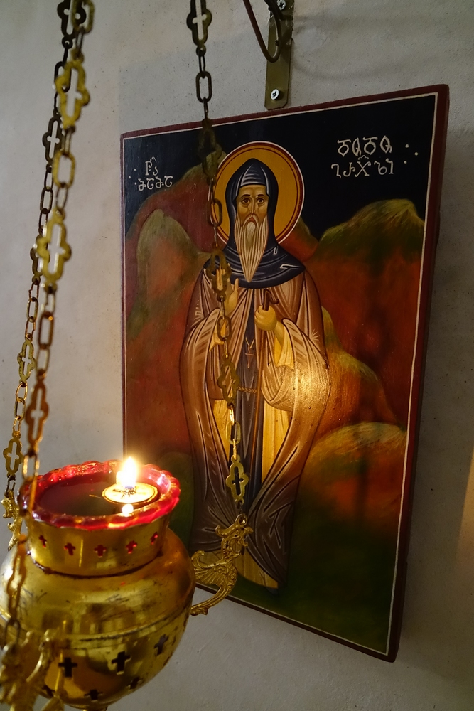 St David of Garedja icon in his monastery