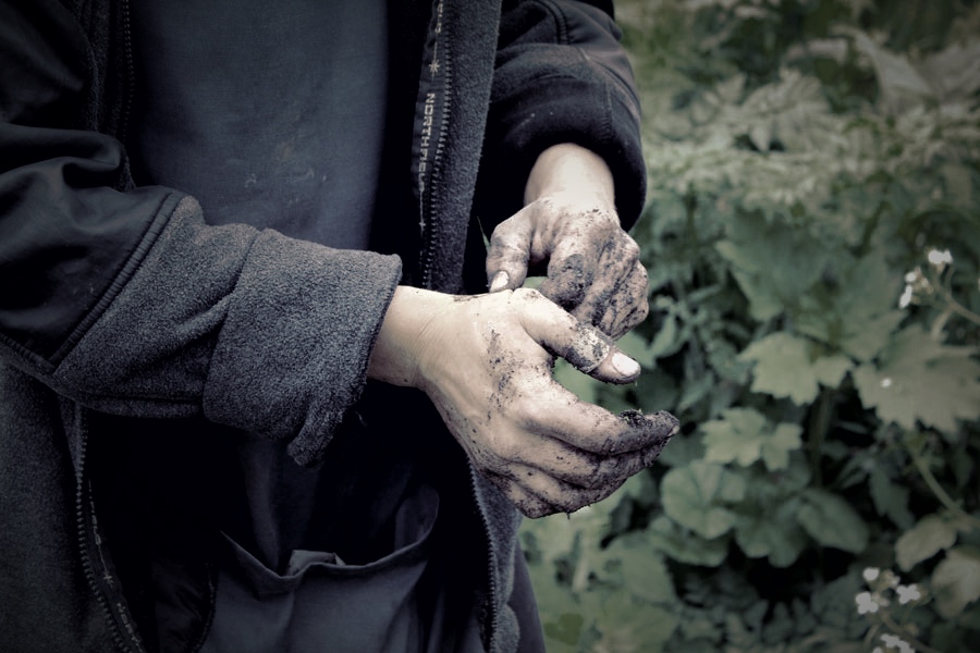 The monk hands