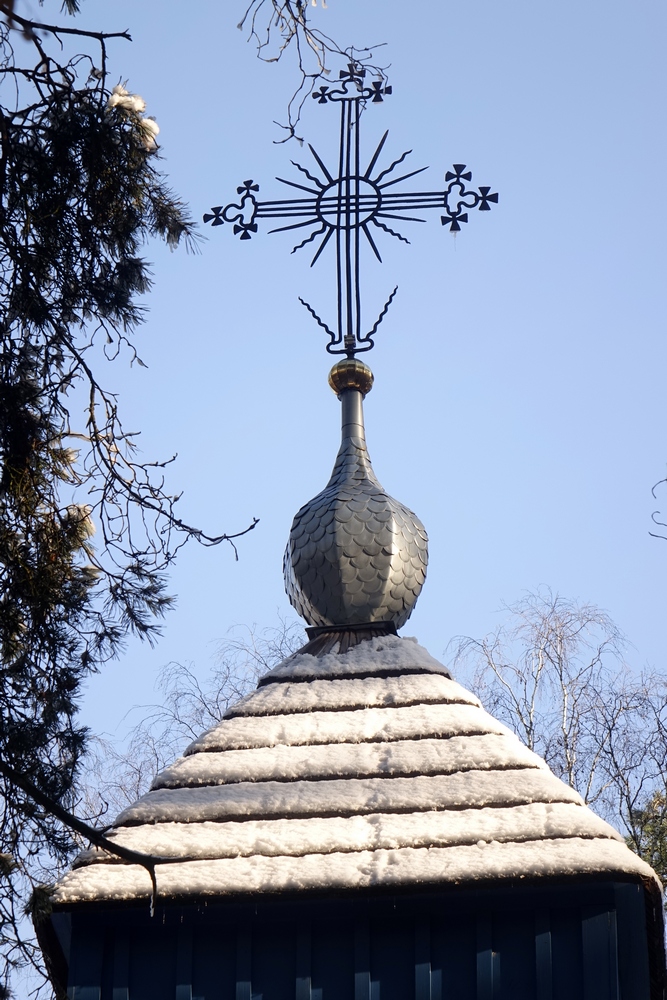 The cross over the Orthodox church in Koźliki