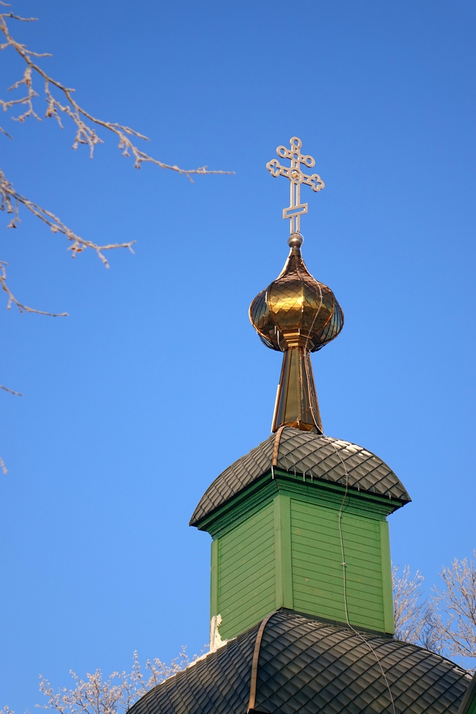 A dome of Orthodox church in Trześcianka