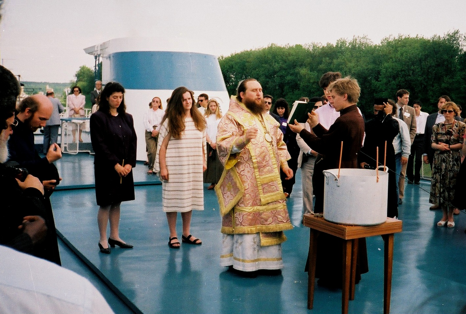 Baptism on a ship, archbishop Alexander, 1992
