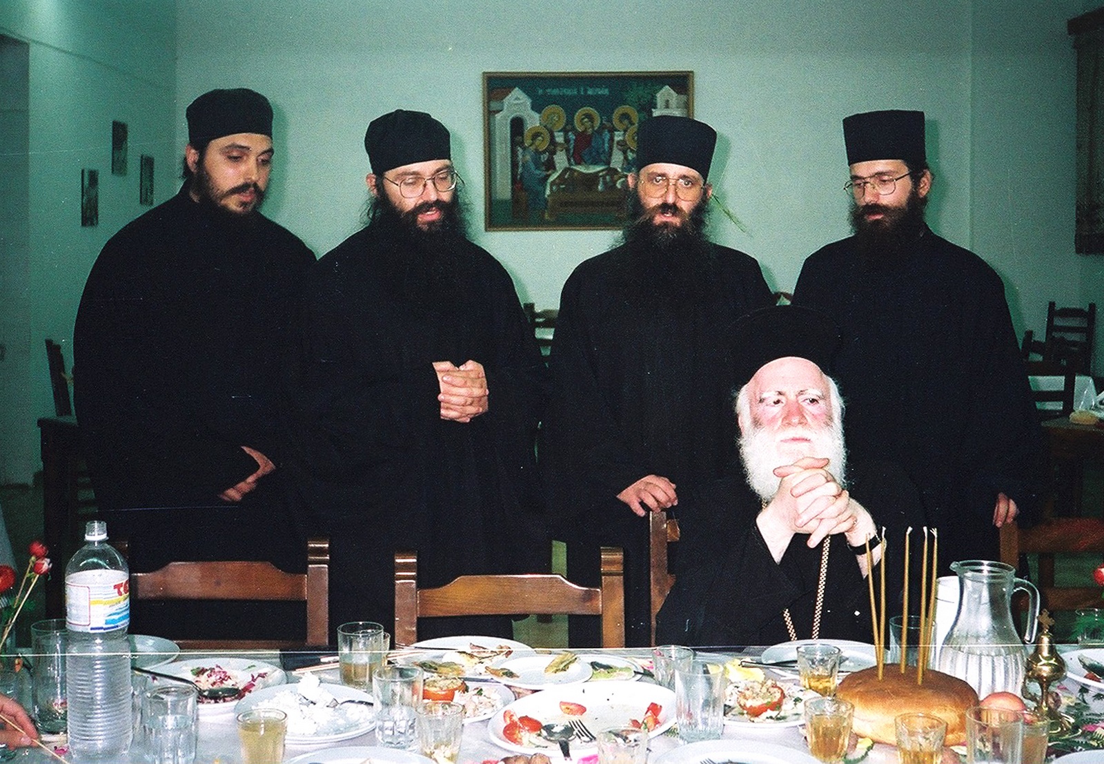 Previous metropolitan Ireneos of Crete with clergy, 1994