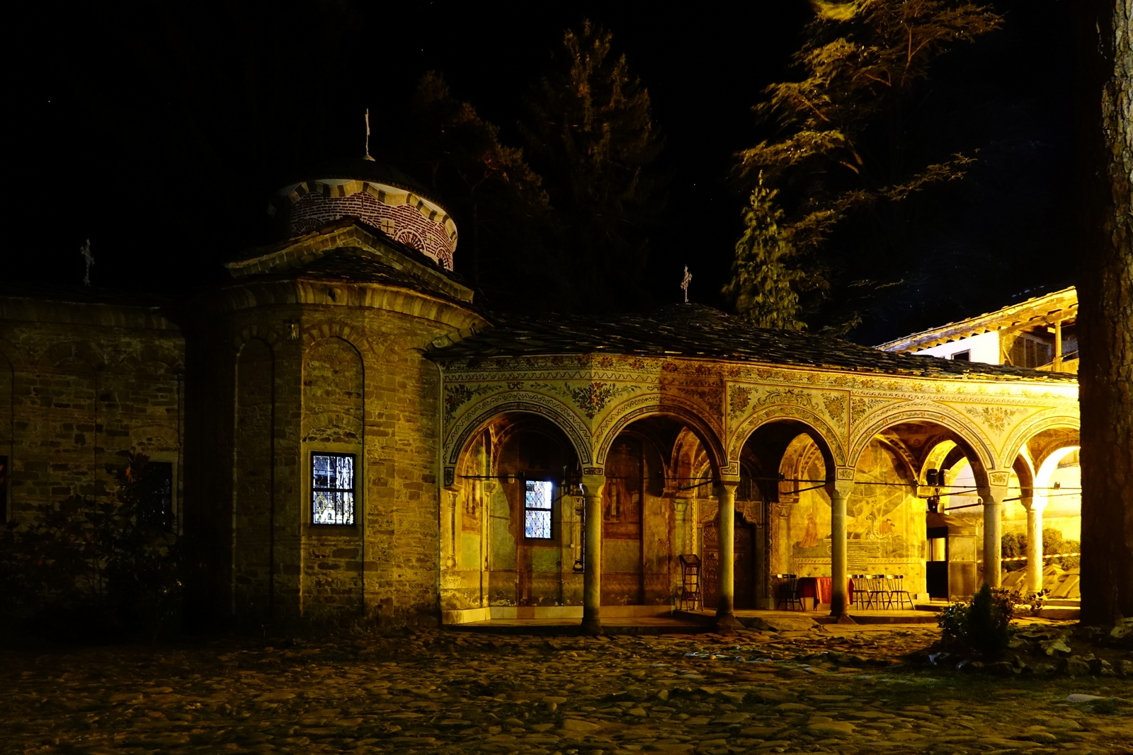 Trojanski Monastery by night