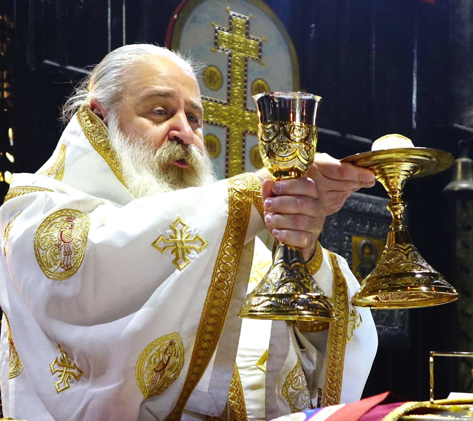 Bishop Trojanskij Sionij at Divine Liturgy