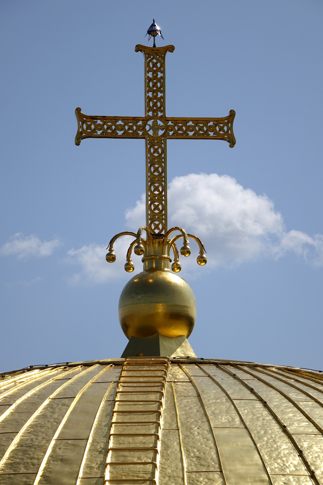 The cross over the dome of St. Alexander NEvski Cathedral