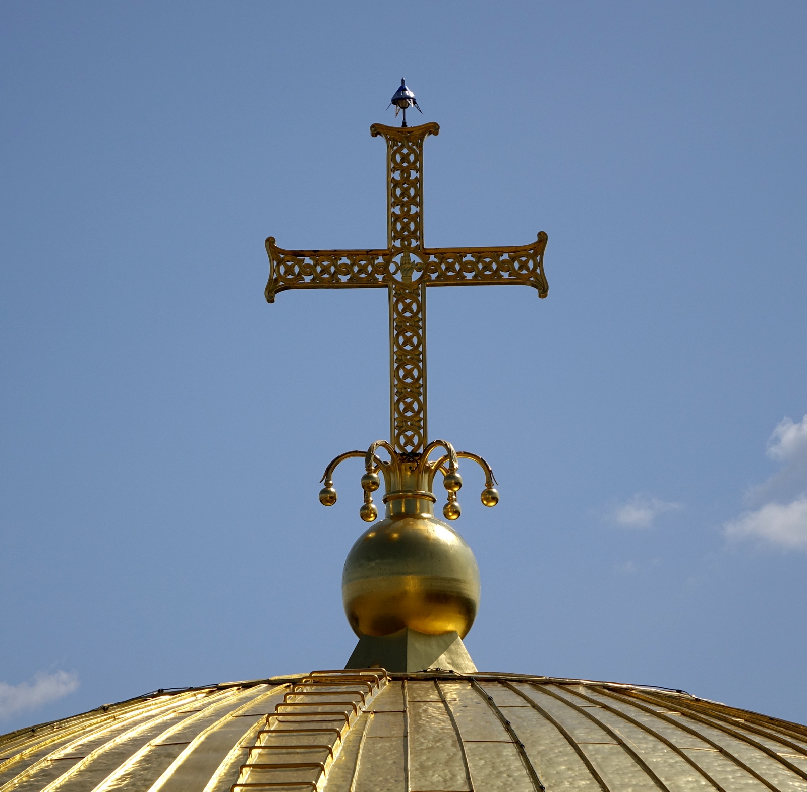 The cross over a dome of St. Alexander Nevski Cathedral in Sofia