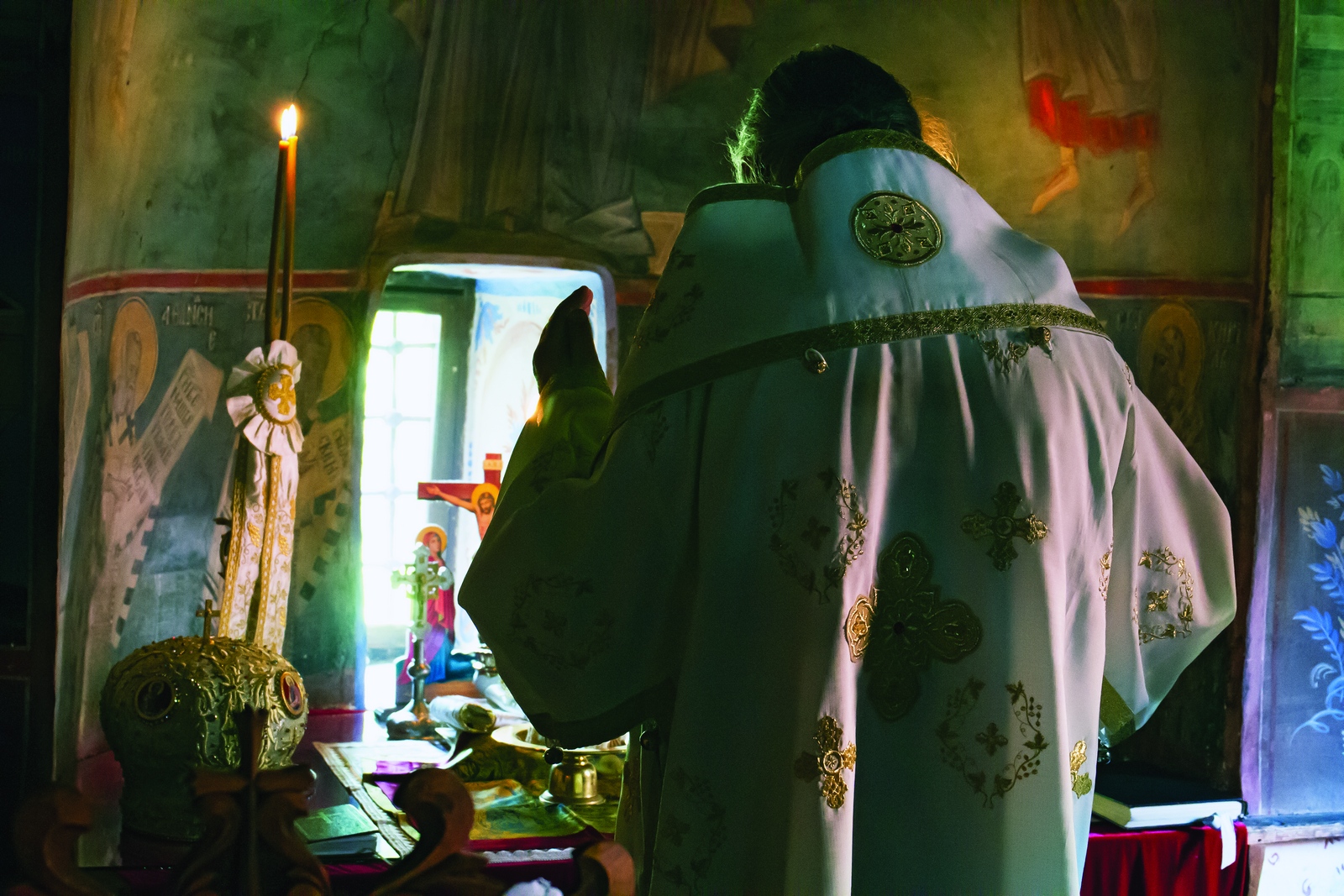 Bishop Evlogy serving in Orlica Convent
