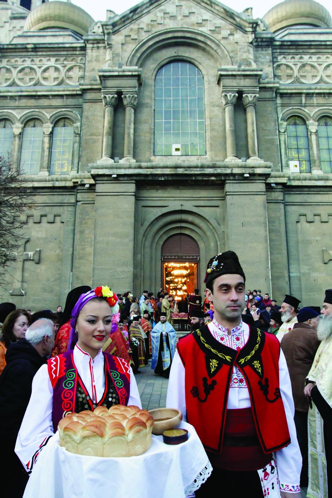 Waiting for a bishop in front of the Orthodox Cathedral in Varna