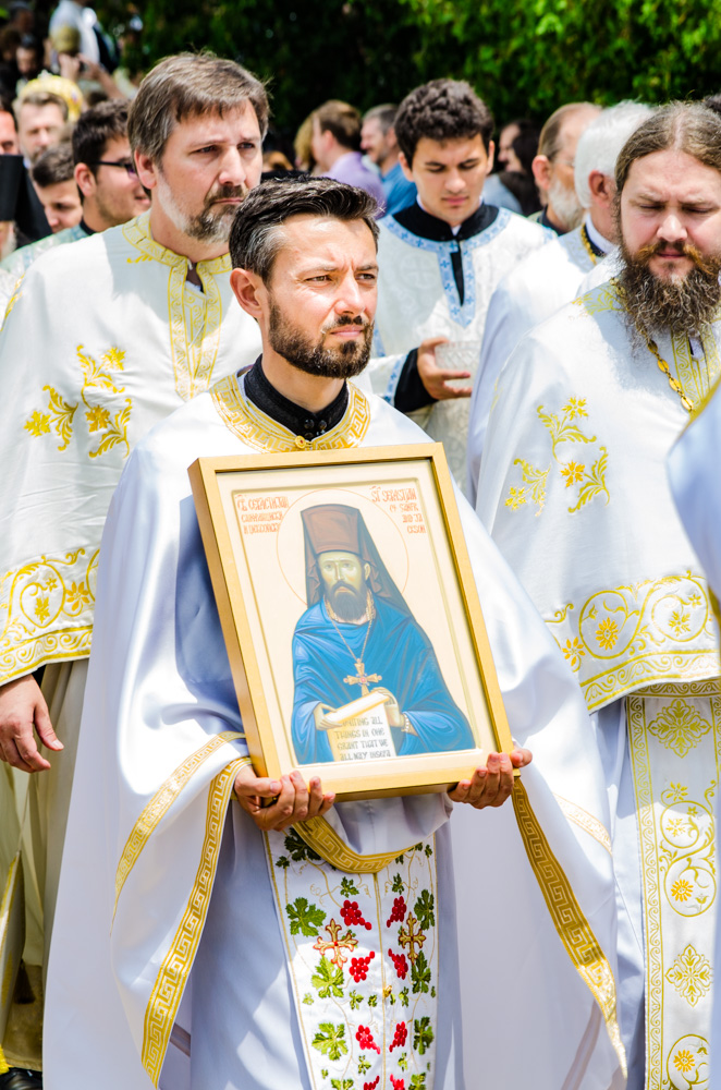 Fr. Marko with icon of St. Sebastian 