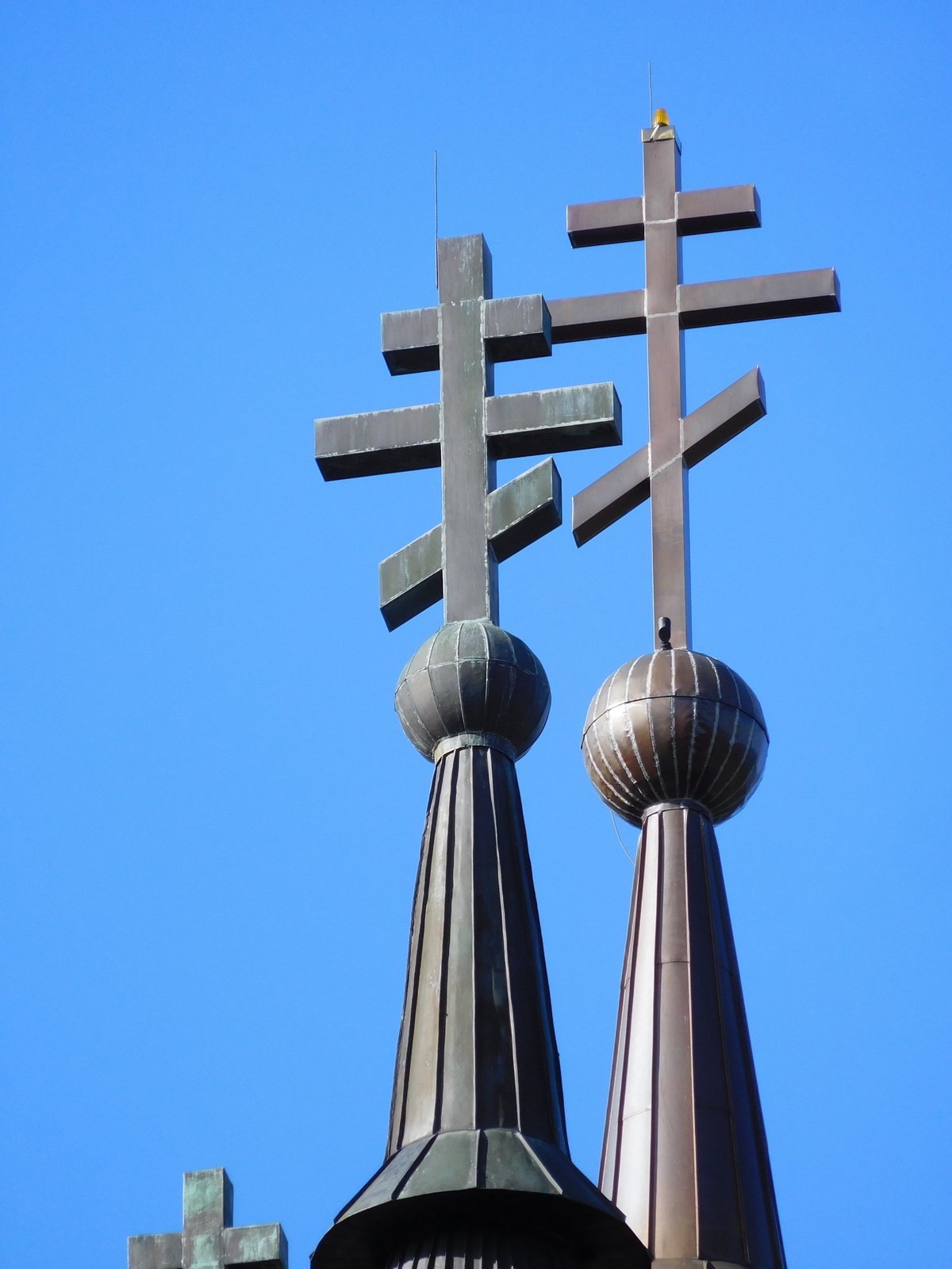 The autumn in Polish mountains. The Orthodox church in Krynica-Zdrój 