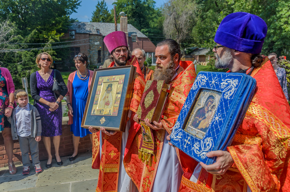 Clergy and Faithful process around the church
