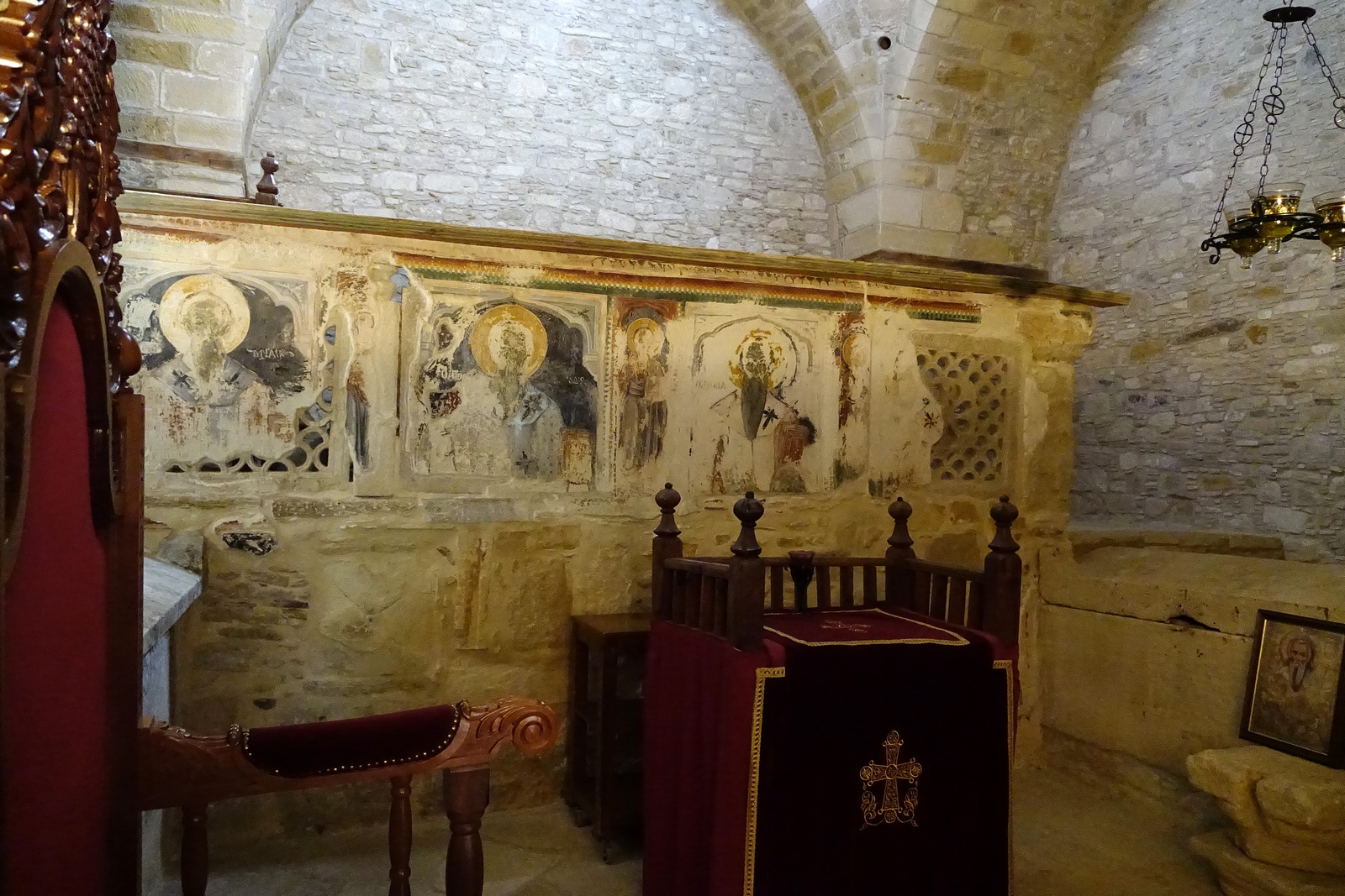 Ancient frescoes in the main church of St. Herakleidos Convent