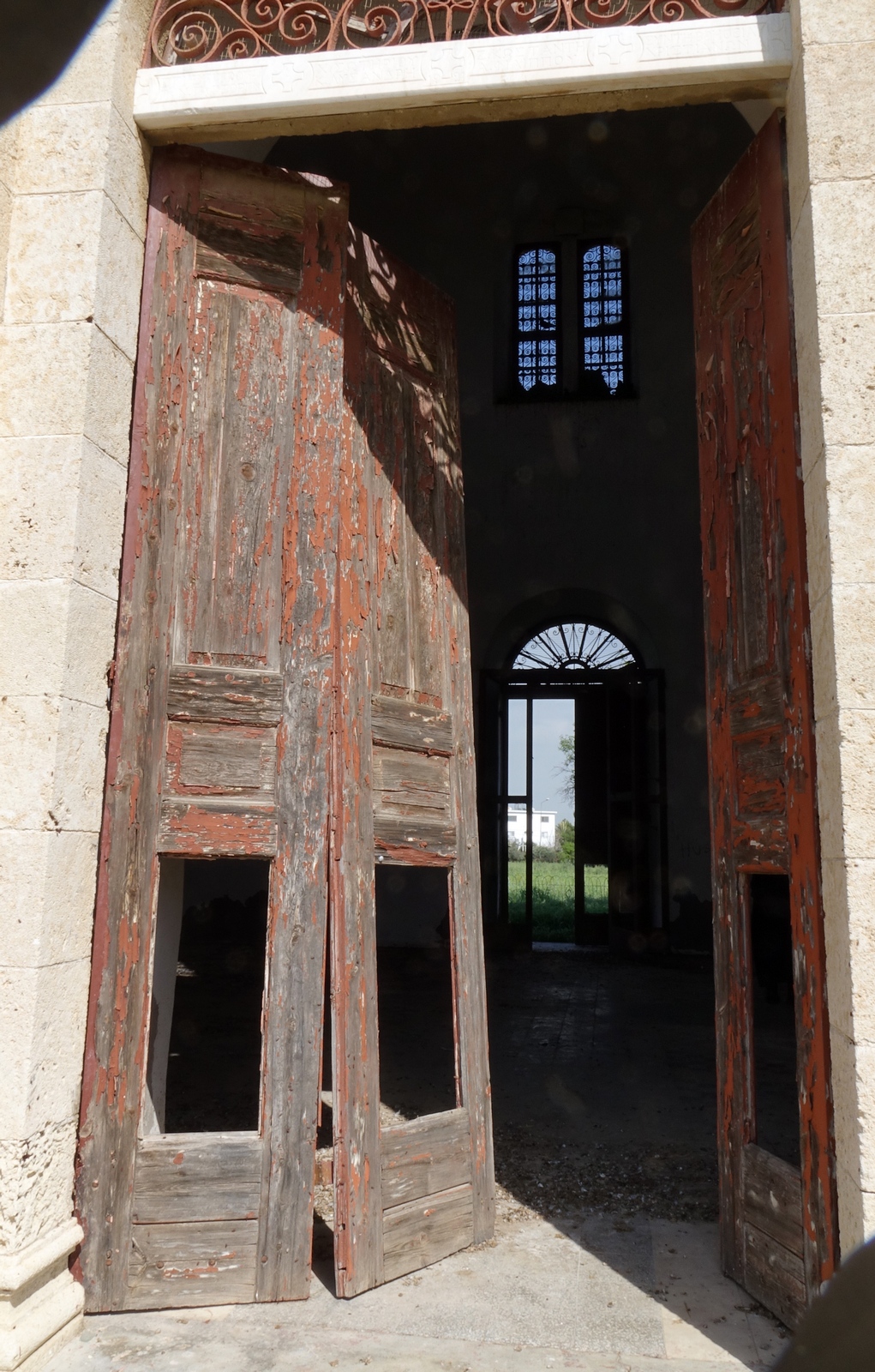 The entrance to St. Elijah Orthodox church, on occupied areas