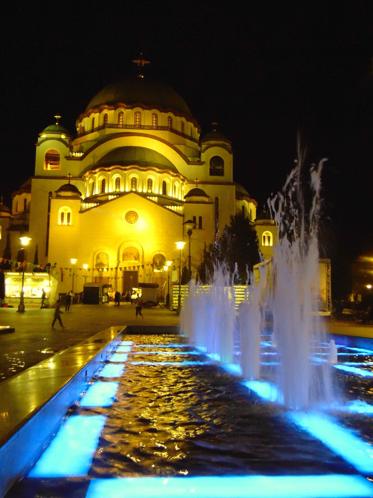 St. Sava Temple at night