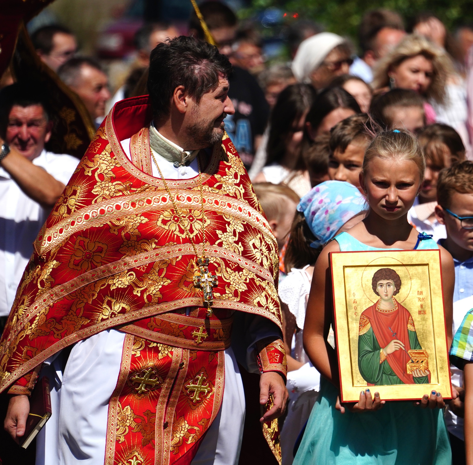 Procession around St. Panteleimon church in Białystok at parish feast