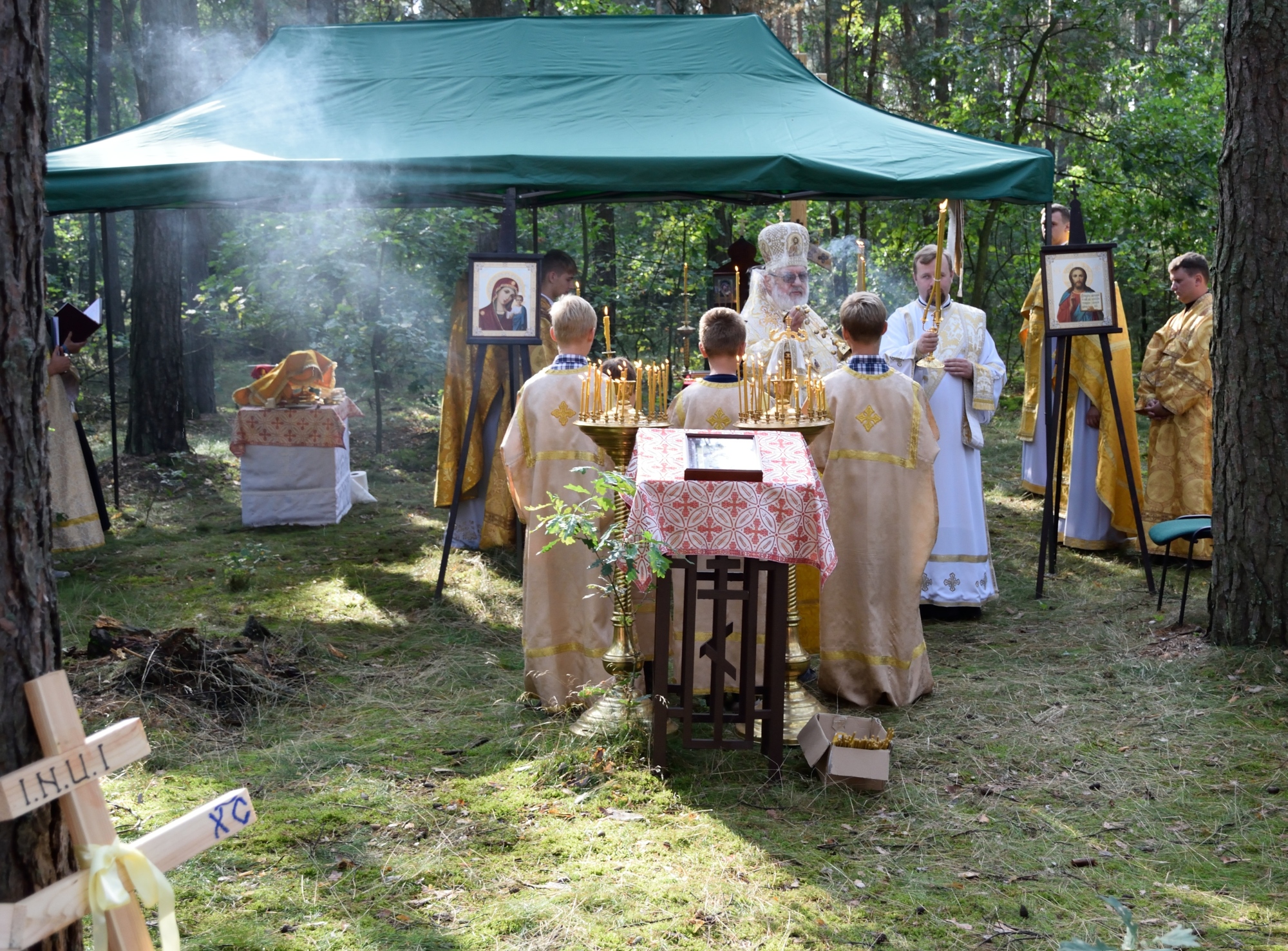 Polowa Liturgia w trakcie pielgrzymki z Warszawy na Grabarkę