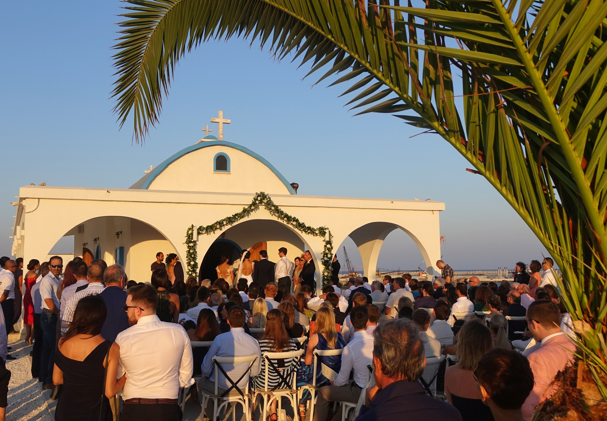 Cypriot weeding in front of St. Thekla church
