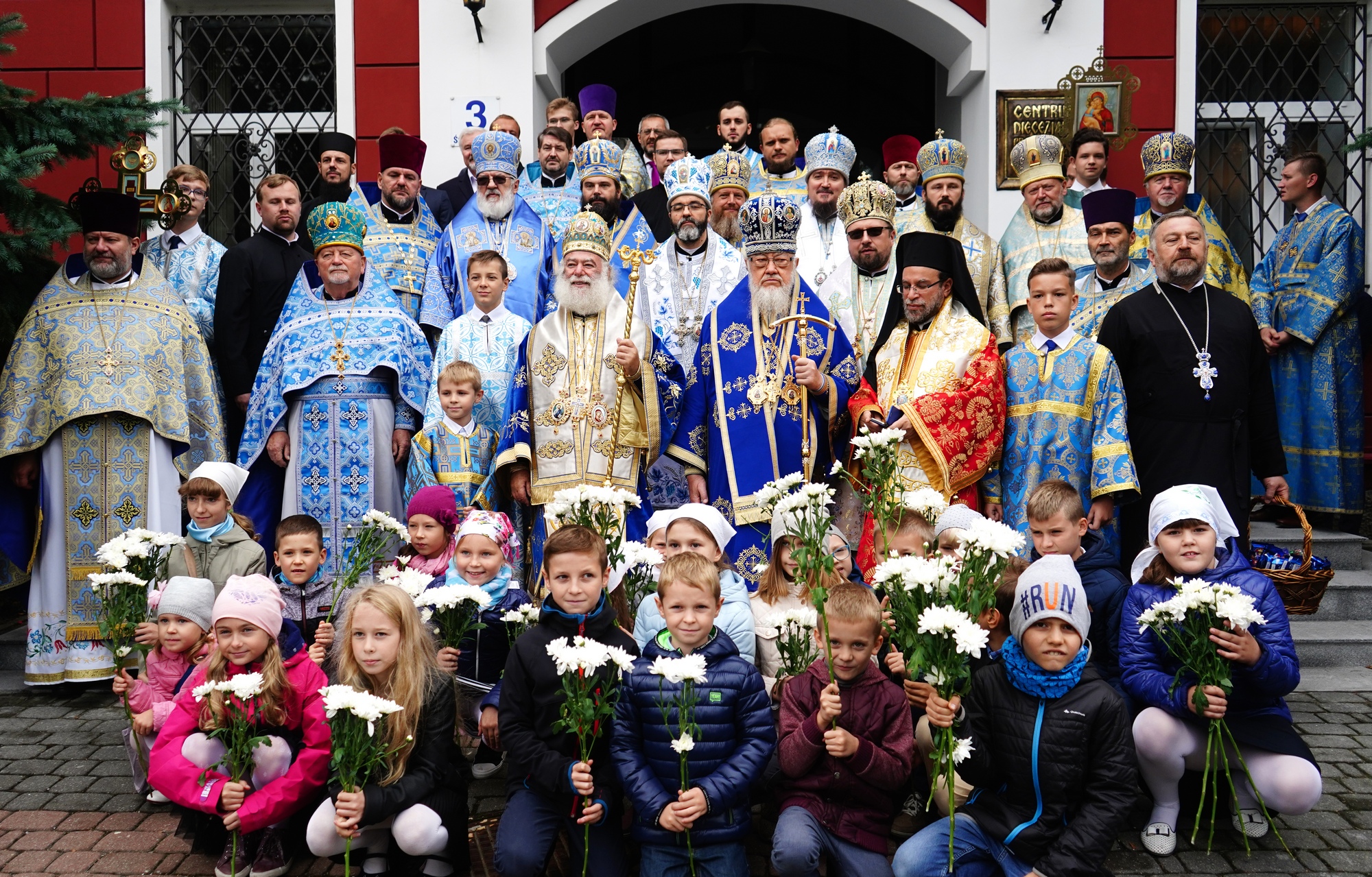 Memorial photo of patriarch Theodore II visit to Poland. Bialystok