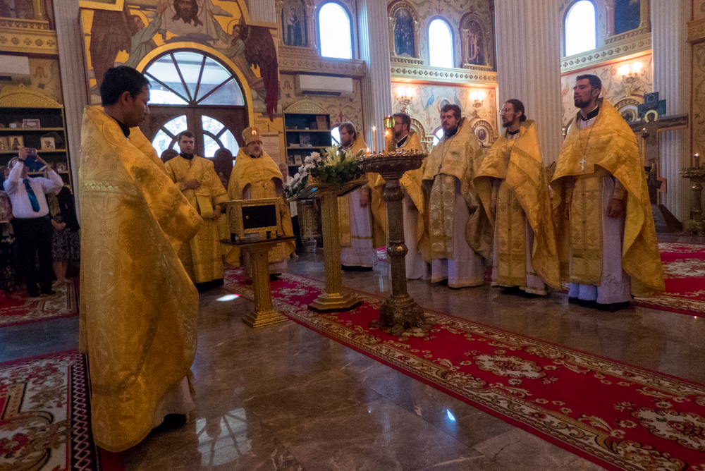 Praying by the Icon of the Venerable Oleg