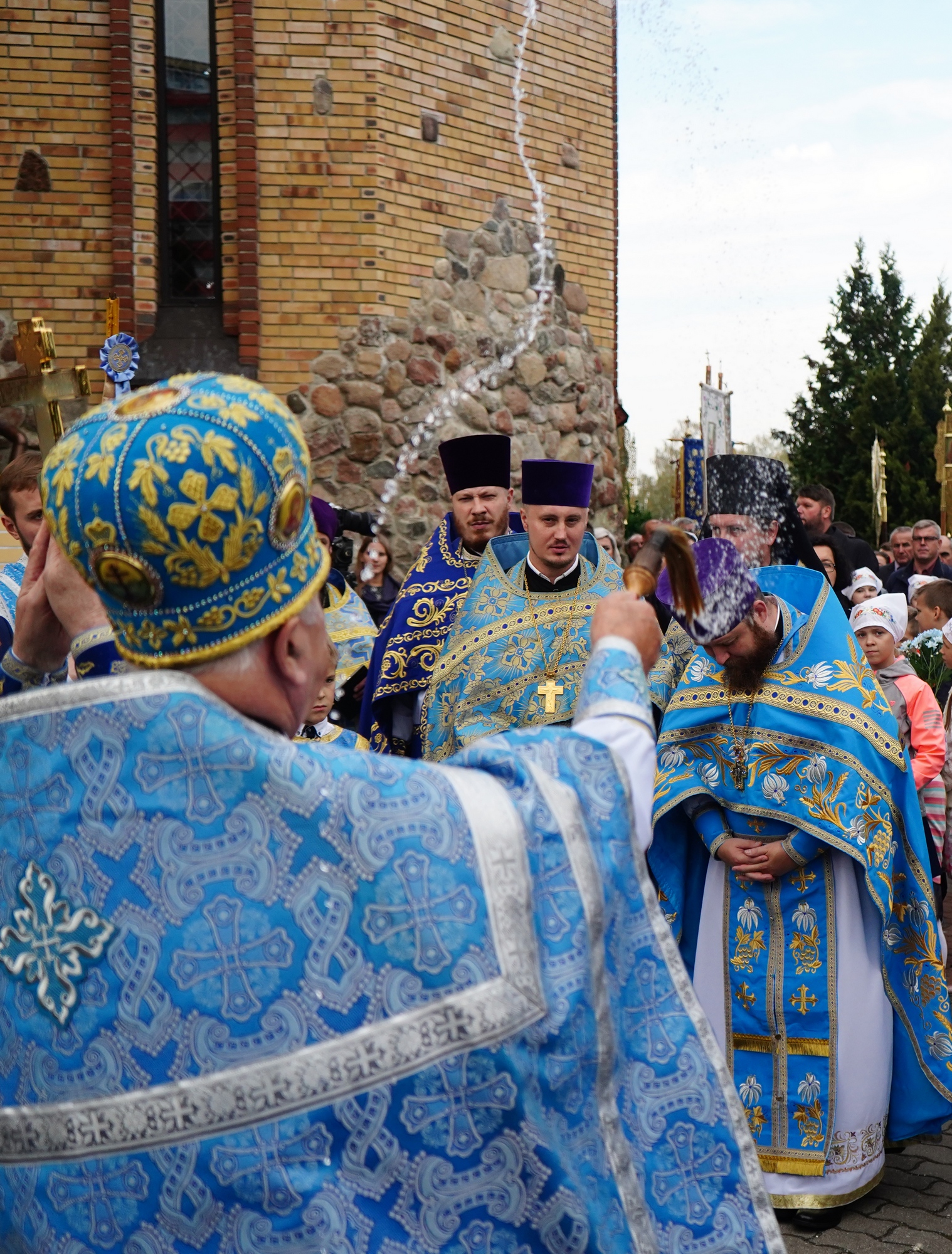 Wet procession...