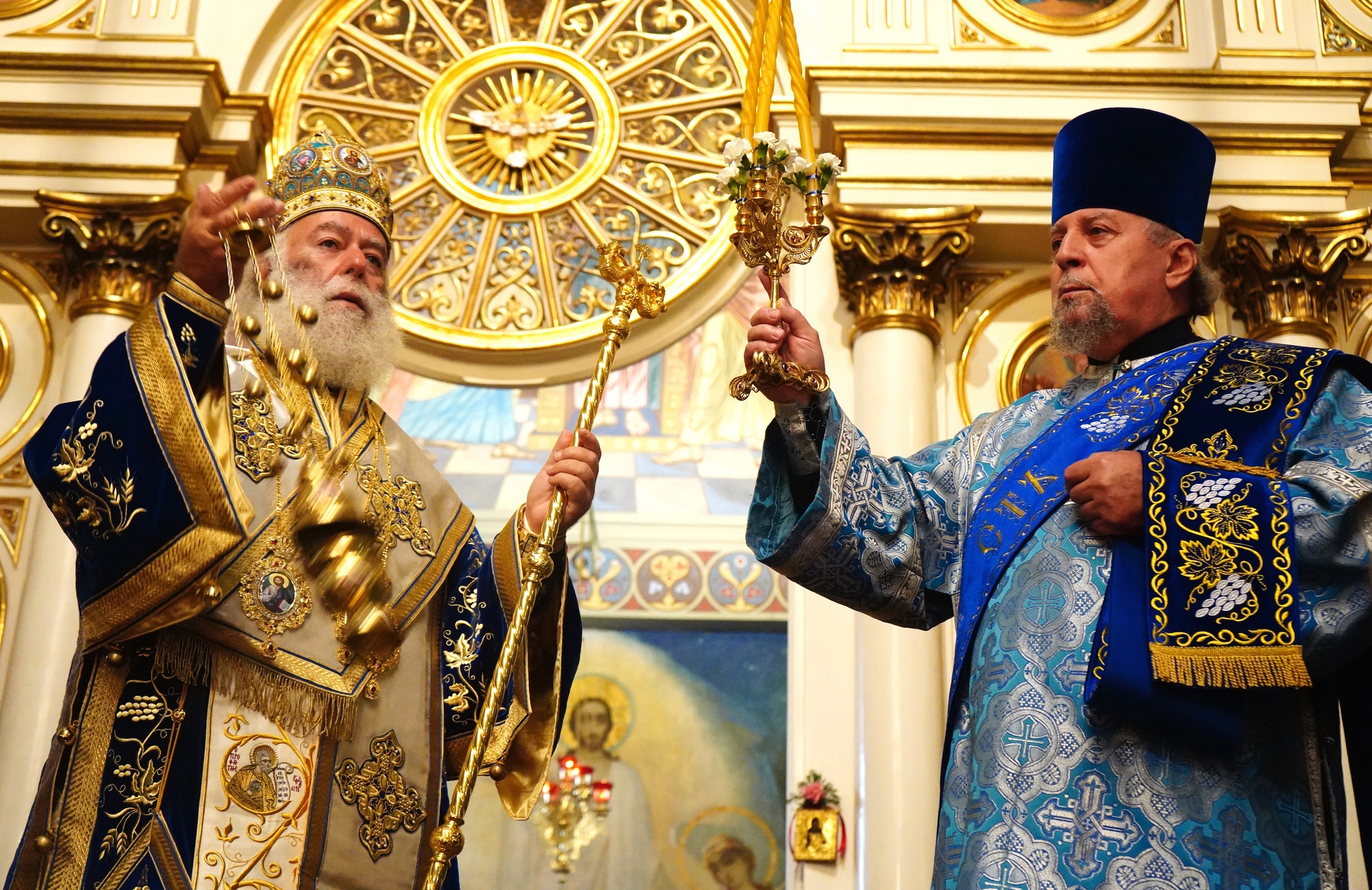 Patriarch Theodore II and protodeacon Marek Kiryluk