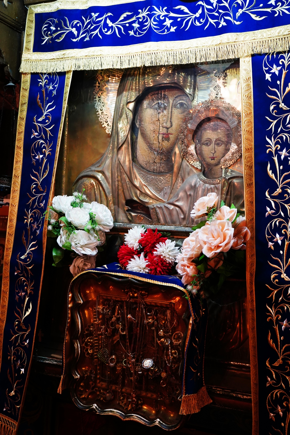 Miracoulos Icon of the Mother of God from St. Jacob Orthodox Cathedral in Jerusalem