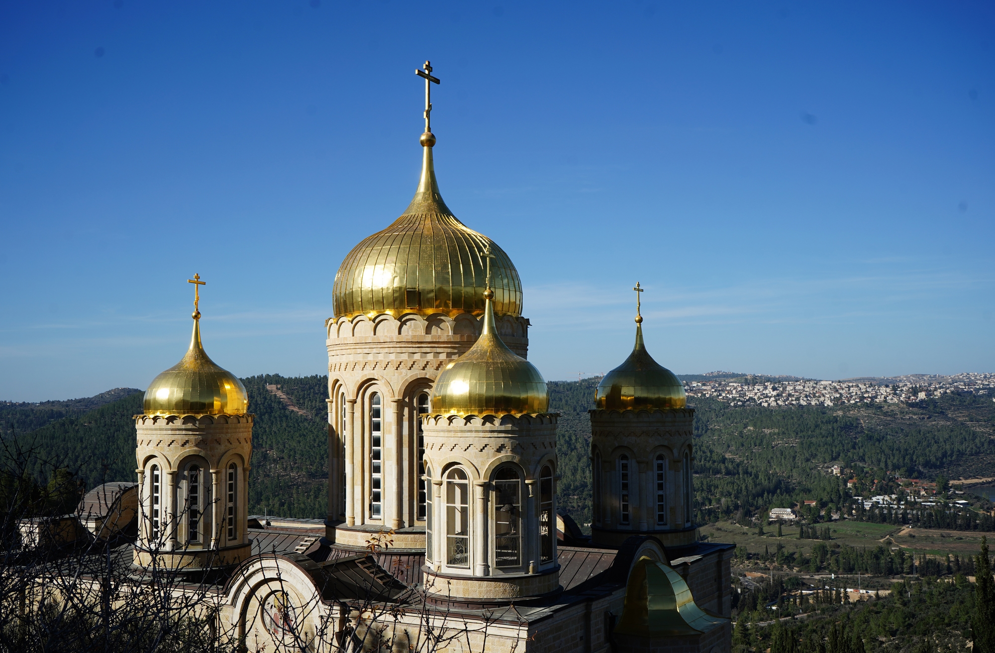 Russian Orthodox Gornienski Convent. Domes of main church