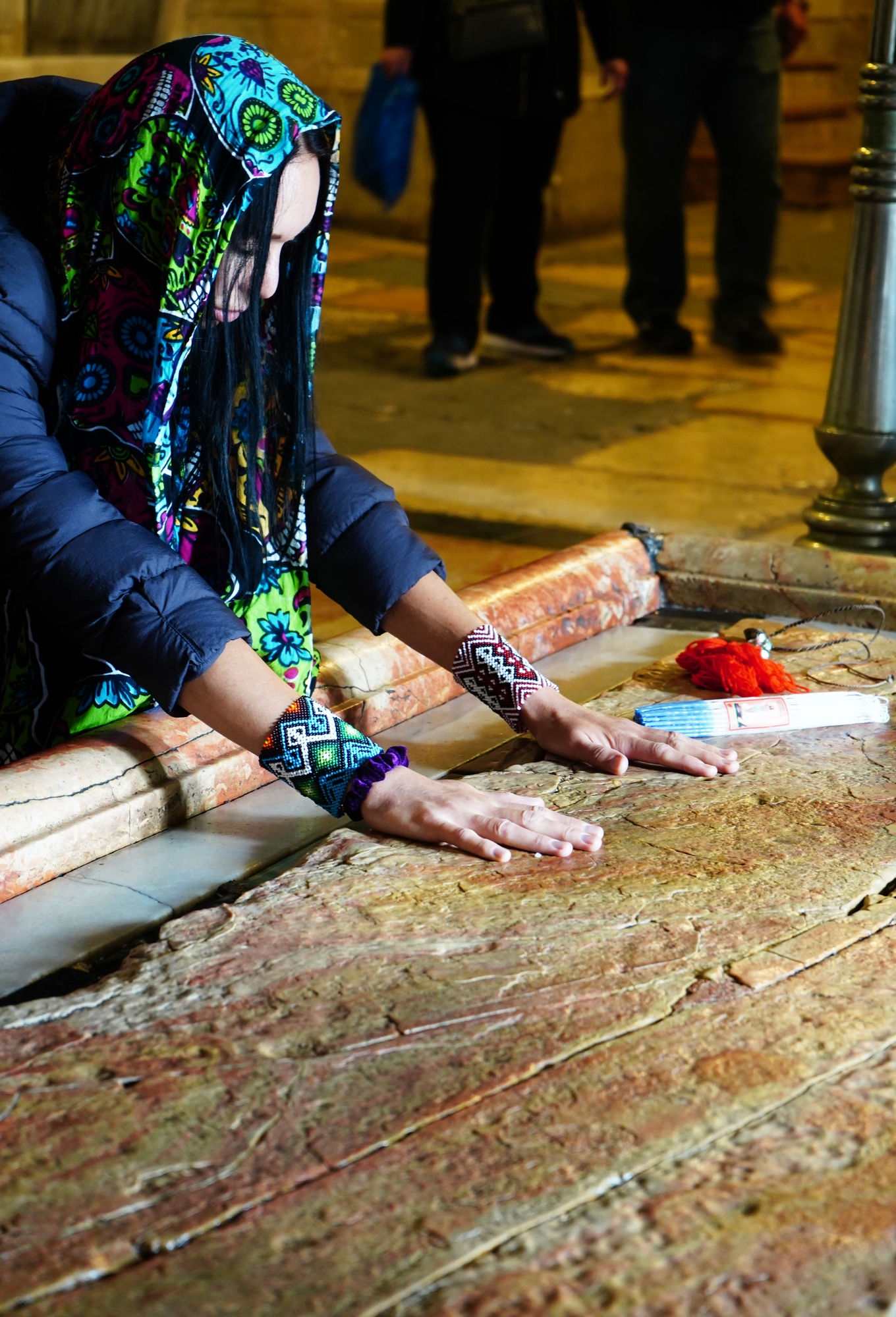 Jerusalem. Cathedral of Ressurection. Stone of Anointing