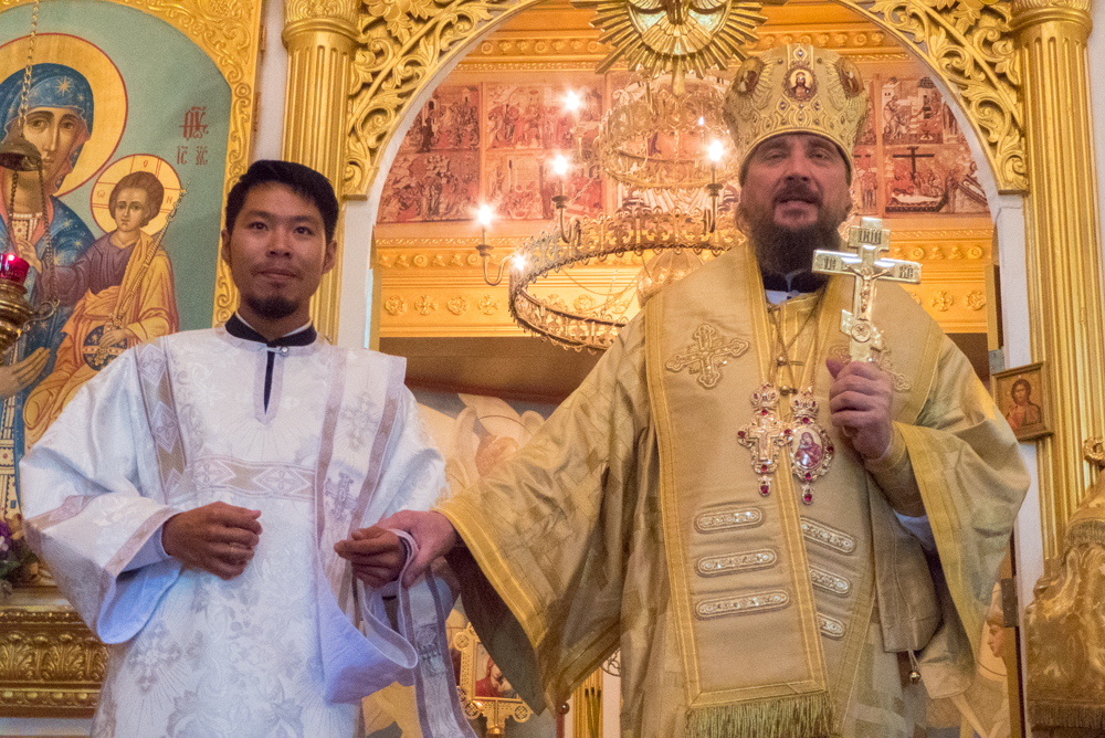 A newly ordained deacon, Father Pavel