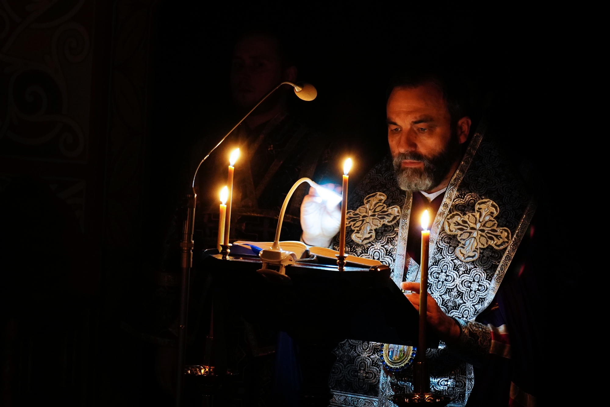 Archbishop Jakub reading St. Andrew of Crete Great Canon in Zwierki Convent