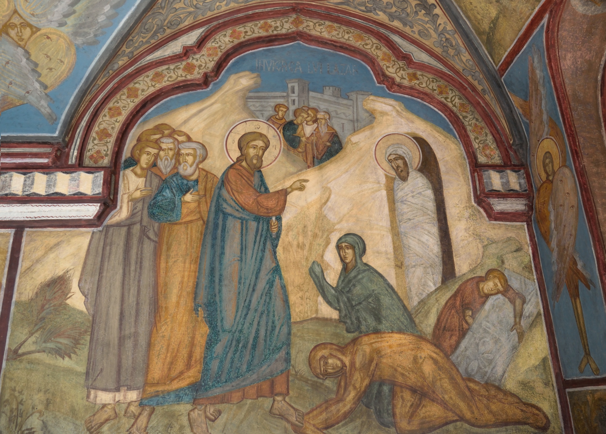 Wskrzeszenie Łazarza - fresk soboru patriarchalnego w Bukareszcie