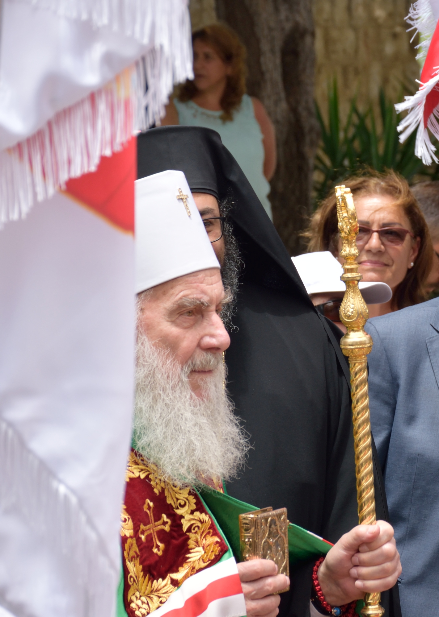 Serbian patriarch Irineos visiting Balamand
