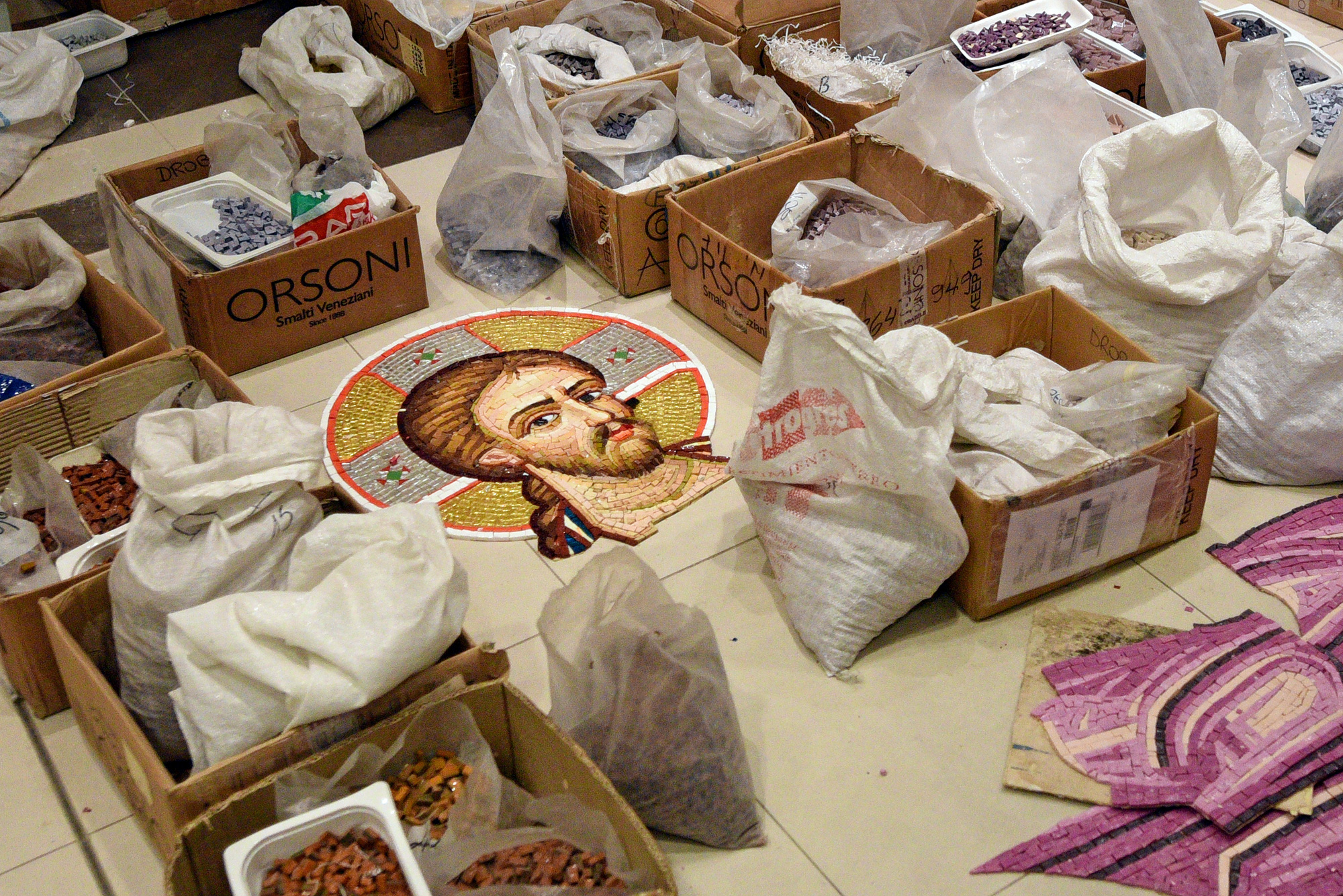 Mosaic for the cathedral in Tirana