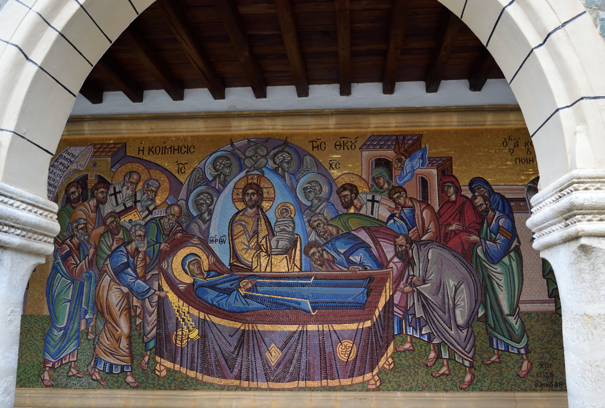 Dormition of the Theotokos mosaic in Kykkos monastery