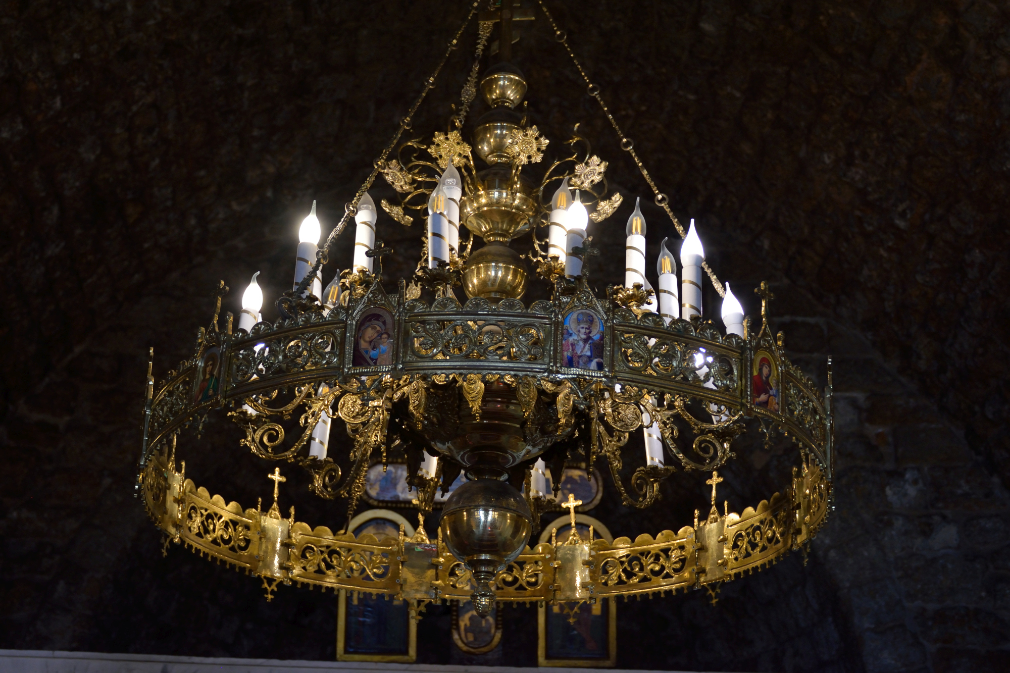 Chandelier in the Theotokos church in Batroun